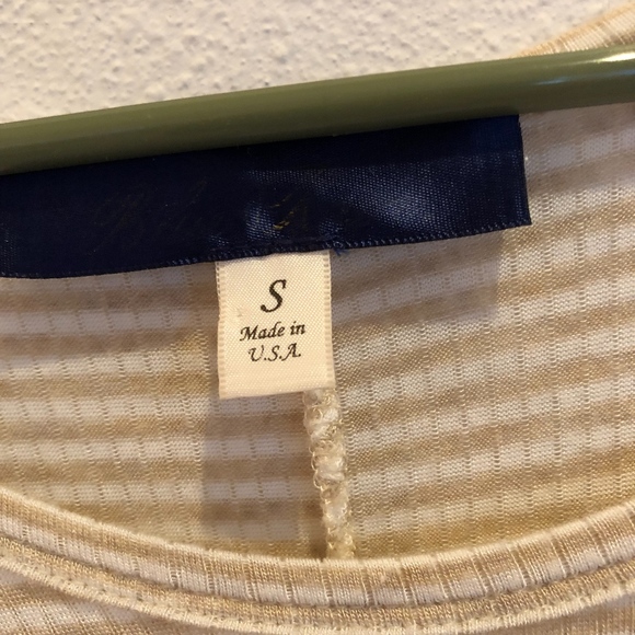 Striped Lace Shoulder Tee - Picture 2 of 3